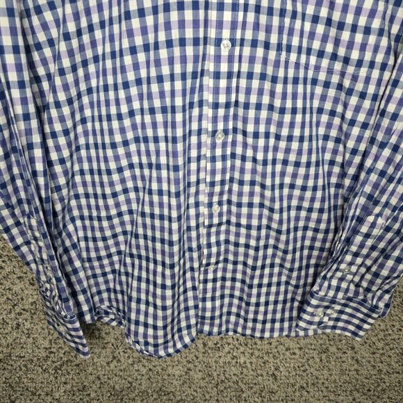 Tailorbyrd Shirt Mens Large Blue Check Button Down Long Sleeve Pocket Casual - Picture 5 of 7